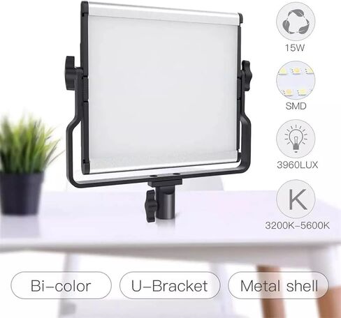 L4500 LED فيديو LED KIT DIMMABLE 3200K-5600K 15W CRI 95 Studio Photo Lamps لوحة معدنية مع ترايبود للتصوير in Saudi Arabia