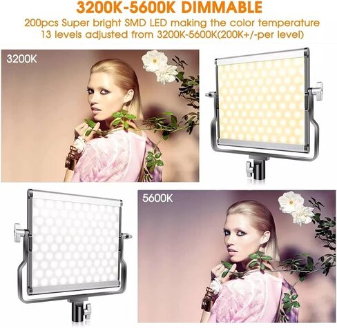 L4500 LED فيديو LED KIT DIMMABLE 3200K-5600K 15W CRI 95 Studio Photo Lamps لوحة معدنية مع ترايبود للتصوير in Saudi Arabia