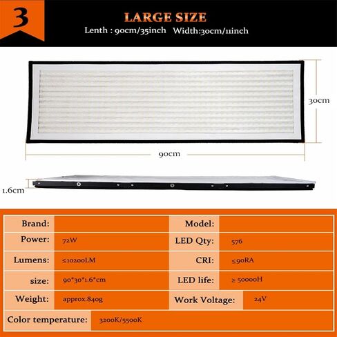 Flexible Led Video Light 576 Bi-Color LED Video Light 3200K-5500K 2.4G Photography Lighting Lighting Studio in Saudi Arabia