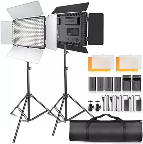Video Light Professional Photography LED Light with Tripod 2 Set Dimmable 5600K for Studio Photographc Lighting in Saudi Arabia