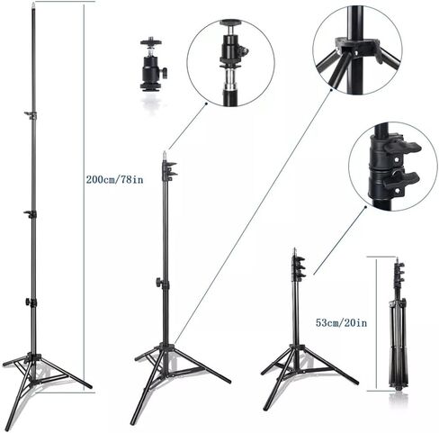 Video Light Professional Photography LED Light with Tripod 2 Set Dimmable 5600K for Studio Photographc Lighting in Saudi Arabia