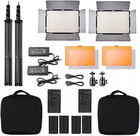 Video Light Professional Photography LED Light with Tripod 2 Set Dimmable 5600K for Studio Photographc Lighting in Saudi Arabia