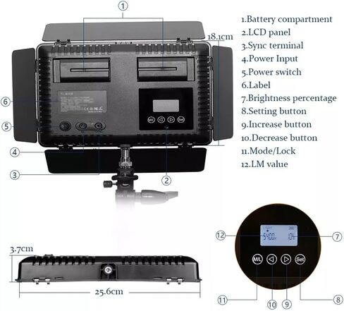 Video Light Professional Photography LED Light with Tripod 2 Set Dimmable 5600K for Studio Photographc Lighting in Saudi Arabia