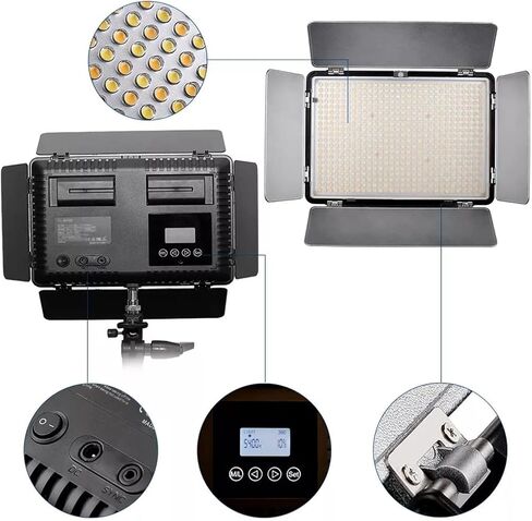 Video Light Professional Photography LED Light with Tripod 2 Set Dimmable 5600K for Studio Photographc Lighting in Saudi Arabia