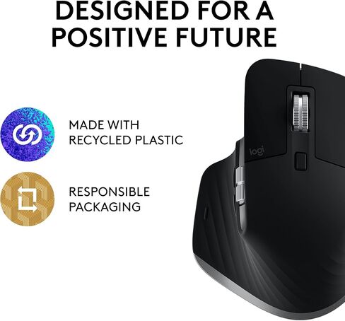 Logitech MX Master 3 – Advanced Wireless Mouse for Mac, Ultrafast Scrolling, Ergonomic Design, 4000 DPI, Customisation, USB-C, Bluetooth, MacBook Pro,Macbook Air,iMac, iPad Compatible - Space Grey in Saudi Arabia
