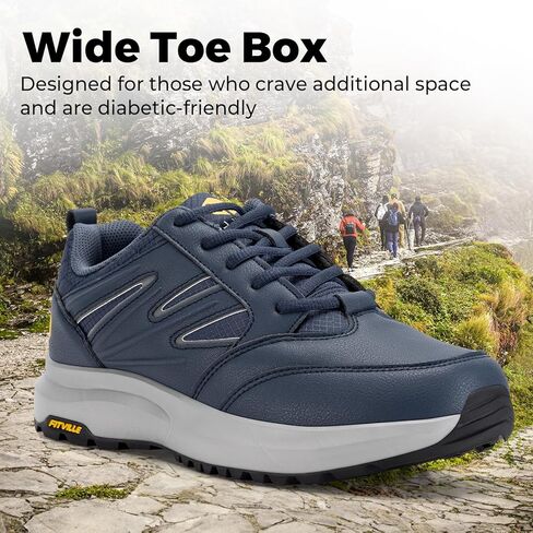 Fitville Mens Wide Geaking Shoes طارد في الهواء الطلق أحذية أحذية أحذية أحذية رياضية مع دعم القوس - جوهر قوي in Saudi Arabia