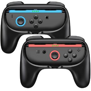 EXTREMECOOL Switch 2 Controller Grip Compatible with Nintendo Switch 2 (2025) for Joycon Controller, Plug and Play Joypad Grip, 2 Pack Joy Con Comfort Grips for Nintendo Switch 2 Accessories Kit Black