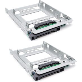 2-pcs 2.5" to 3.5" SSD Sata Hard Disk Drive HDD Adapter Caddy Tray Cage Hot Swap Plug Converter Bracket 654540-001 for kg1ch F238F 651314-001 373211-001 etc.