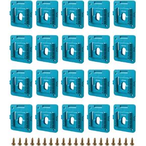20Pcs Battery Holder Fit for Makita BL1860 BL1850 BL1840 BL1830 18V Battery, Wall Mount Battery Holder for Workshop Van Shelf Toolbox, with 40 Screws not Include Battery