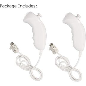 SUPERNOVA HD 2 x Nunchuk Controller – White (3rd Party Accessory Compatible with Wii & Wii U)