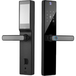 Smart Lock with Camera 4.5 Inch Screen BT Keyless Entry Door Lock TY APP/Fingerprint/Password/Card/Mechanical Key Unlocking Methods Door Lock for 40-120mm Thickness Office Home Bedroom Door