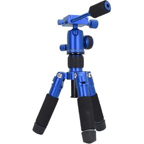 Mini Portable Tripod, Semi Automatic Spring Adjustment Tripod 5 Section 1/4 Inches with Live Broadcast Level (Red)