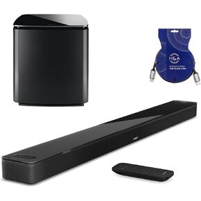 Bose Smart Ultra Dolby Atmos Soundbar 41", Black, Bundle Bass Module 700 + H&A High-Speed HDMI Cable (Soundbar + Bass Module + HDMI Cable)