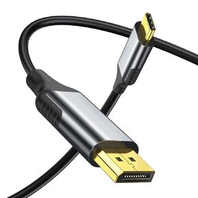 USB-C to DisplayPort 6ft Cable - Support 4K@144Hz(Includes 2K@240Hz), Type-C to DP Cable 10Gbps Data Transfer, USB3.1-C Plug and Play, Compatible with iPhones, Projectors, Displays and More