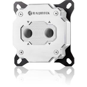 RAIJINTEK FORKIS Elite White CPU Water Block, Full Copper, Nickel-Plated, 3D Micro-Fin Design, G1/4" Threads, Mirror-Polished Base, High-Performance Liquid Cooling (0R40B00273)