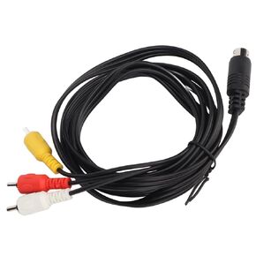 Keenso Mini DIN to 3 Cable Tight Connection Sound Video Composite Cord for DVD Players TV Output Devices with Mini DIN 9 Pin Output 5.9ft Portable Cable Set Top Boxes