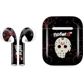 Skinit Decal Audio Skin Compatible with Apple AirPods 2 - Officially Licensed Warner Bros Friday The 13th Jason Voorhees Dripping Mask Design
