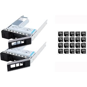 2-Pack Drive Tray Caddy 3.5" X8K8W, 2.5" Drive Adapter with 20PCS Capacity Sticker Label