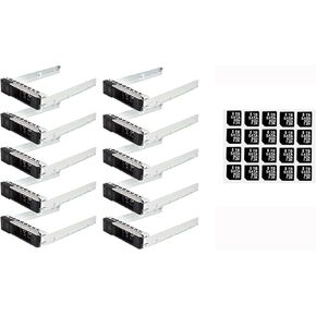 10-Pack Hard Drive Tray Caddy 3.5" X7K8W 0X7K8W with 20PCS Capacity Sticker Label