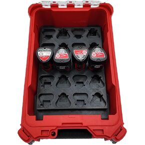Packout Battery Organizer for Milwaukee M12 Batteries and Compact Tool Box model (48-22-8435)