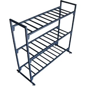 Black Battery Rack Stands Insanely Strong Storage Rack Holds 12 Batteries & Supports 300 Pounds PER SHELF - No Tools Required