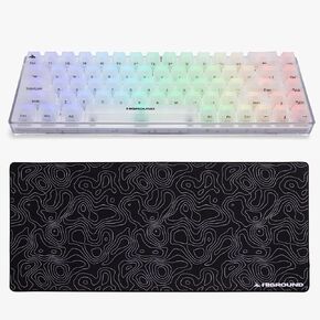 Higround Crystal Opal Basecamp 65% Mechanical USB Wired Gaming Keyboard, Silent Glacier Switch and BLACKICE XL Topograph Gaming Mousepad