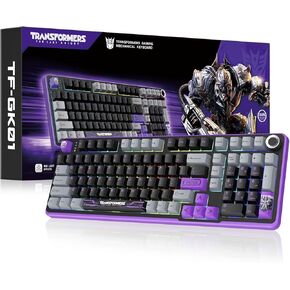 Transformers GK03 Mechanical Keyboard Wireless,RGB Creamy Gaming Keyboard Wireless, BT5.0/USB-C/2.4GHz,Custom Hi-Fi Linear Switch,Hot-Swap Socket/Knob Control Computer Keyboards(Bumblebee Black)