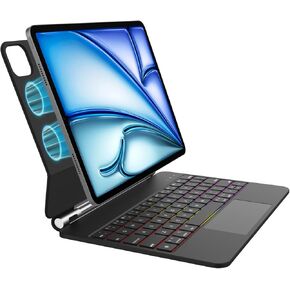 Keyboard Case for iPad Air 11-inch (M3 2025 / M2 2024) & iPad Pro 11 inch(1st/2nd/3rd/4th Gen) – Magic-Style Magnetic Backlit Keyboard Case -Multi-Touch Trackpad for 10.9" iPad Air 4th/5th Gen.