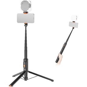 Neewer 57.9 "Selfie Stick Tripod متوافق مع iPhone Samsung Android ، والمعادن المحمولة المحمولة للهاتف الخلوي مع حامل الهاتف Mount & Remote لتصوير الفيديو ، PA992 Black