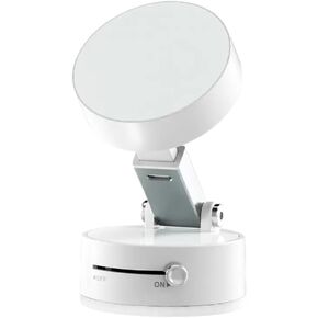 محتوى MAGMOUNT- حامل هاتف شفط محمول مع تصميم قابل للطي للتصوير الخالي من اليدين- شفط مغناطيسي يركض بشكل آمن للزوايا المرنة- حامل الهاتف للمبدعين- أبيض