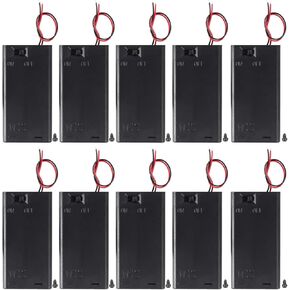10pcs AA Battery Holder 2AA Battery Box with Back Cover 2X 1.5V AA Battery Case with ON Off Switch