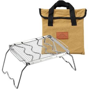 شواء Campingmoon القابل للطي مع شبكة الطبخ صر 9.5 "× 7.9" 304