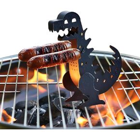 Hot Dog Grill Dinosaur Shape Funny Hot Dog Roller Grill, Grilling Cookware & Rotisseries for Outdoor Kitchen Camping Parties Grilling Commercial Home (Black 1PCS)