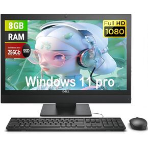 Dell OptiPlex 5250 All-in-One Desktop Computer, 21.5" FHD(1920x1080), Intel i5-6500 3.2GHz, 8GB RAM, 256GB SSD, Keyboard, Mouse, WiFi, Win11 pro(Renewed)