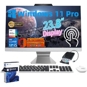 ASUS A3402 All-in-One Desktop |23.8" FHD IPS LCD Touchscreen Display | Intel i5-1235U (10 cores)| Intel Iris Xe Graphics | Win 11 Pro | Mouse & KB | 16GB DDR4 | 512GB SSD