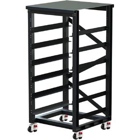ECO-WORTHY 3U 6-Layer Server Rack with GD-6OT Wheels, Compatible with V1/V2/V3 Rack Batteries, Ventilated Design, Ideal for Home Solar and Data Center Energy Storage