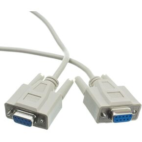 CableWholesale Null Modem Cable, DB9 Female to DB9 Female Serial Cable, UL Rated, 8 Conductor, Beige, 25 Feet, DB9 Serial Null Modem Cable Female to Female