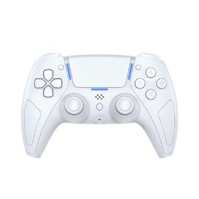 JDDWIN LED Wireless Gaming Controller for PS5/PS4/PC/Steam Deck,Hall Effect, Trigger Stops, Mappable Buttons, Bluetooth Audio,Marco, Turbo, Vibration, 6-Axis Motion Contro Gamepad with Speaker (Black)
