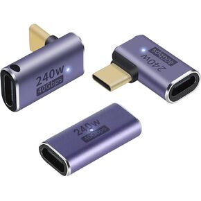 240W USB C Coupler (2 Pack), USB Type C Female to Female Adapter Extender Compatible with Thunderbolt 4/3 Support up to 240W Charging, 40Gbps Data Transfer and 8K@60Hz Video