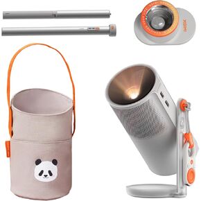 XGIMI MoGo 4 2025 NEW Portable Projector with PowerBase Stand & M.LanPanda Portable Canvas Bag Grey