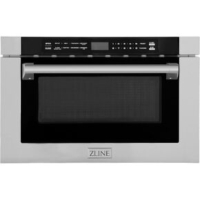 ZLINE 24" 1.2 cu. ft. Built-in Microwave Drawer with a Traditional Handle in Stainless Steel
