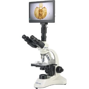 40X-1600X Trinocular Biomicroscope 2 MP 9 inchs HD Monitor Biological Research Microscope
