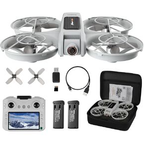 Drones for Adults with 2K Camera, Upgraded Tablet RC Screen Remote Controller, Brushless Motor Smart FPV Quadcopter for Kids Beginners, Auto Hovering, 3D Flips, Headless Mode, Follow Me, 2 Batteries, 30 Mins Flight Time, Great Gift Toy for Boys and Girls