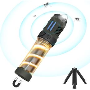Buzz Defense Portable ، 𝓜𝓸𝓼𝓺𝓾𝓲𝓽𝓸 طارد ، مصباح يدوي مصباح مصباح مصباح مصباح معاد شحن مع فانوس ضوئي مزدوج ، متعدد الوظائف ، أبيض ودافئ للماء للتخييم في الهواء الطلق ، 6 عبوات