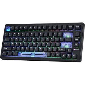 EPOMAKER HE80 Hall Effect Gaming Keyboard, 8K Polling & 32K Scan, Creamy Gasket, DKS, SOCD, Hot-Swappable, RGB Backlit, Wired Gaming Keyboard for PC & Mac (Black)