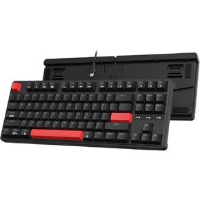 Keychron C3 Pro QMK/VIA Custom Gaming Keyboard, Programmable 87 Keys Compact TKL Layout Gasket Mount, Red LED Backlight Wired Mechanical Keyboard with Red Switches for Mac/Windows/Linux