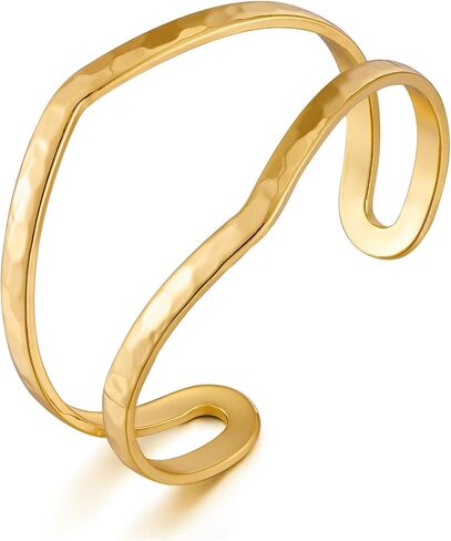 Gold Hollow Wide Cuff-Bracelet for Women Girls Open Bangle Bracelet Jewelry Gifts in Saudi Arabia