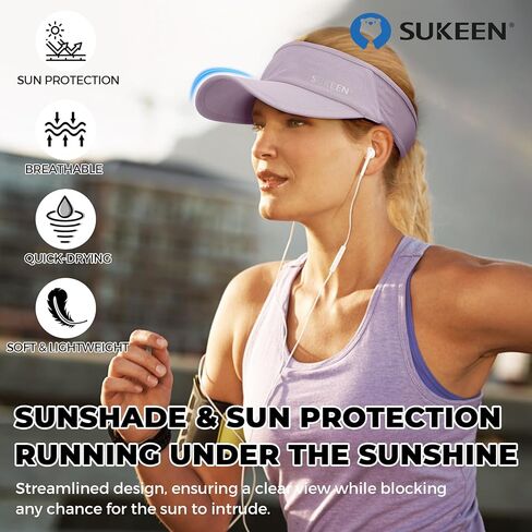 Sukeen Sports Sun Visor Men Women Lightweight Packable Cooling Stretchy Visor Hat for Running, Tennis, Golf Fluorescent Yellow in Saudi Arabia