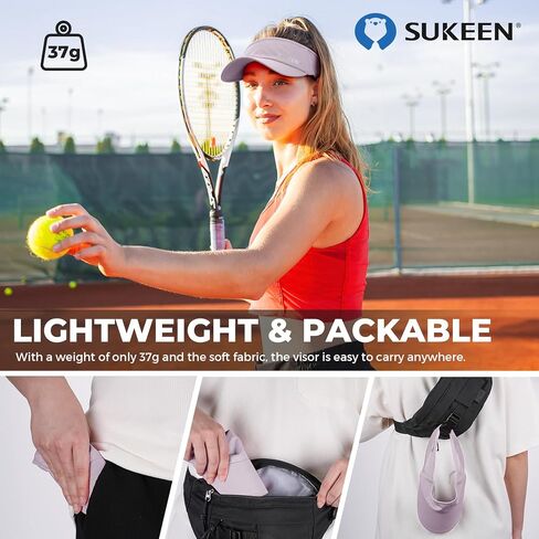 Sukeen Sports Sun Visor Men Women Lightweight Packable Cooling Stretchy Visor Hat for Running, Tennis, Golf Fluorescent Yellow in Saudi Arabia