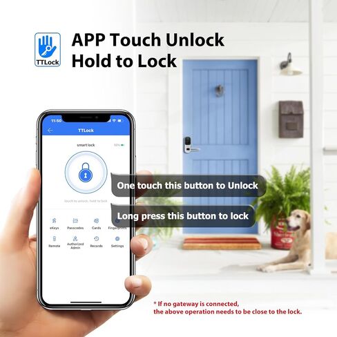 CATCHFACE Smart Fingerprint Lock - Keyless Entry Door Lock with Reversible Handle - Silver in Kuwait